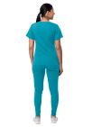 Adar Women's Flawless Plus Scrub Set - Teal Blue - White - Wine