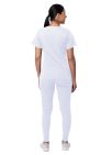 Adar Women's Flawless Plus Scrub Set - Teal Blue - White - Wine
