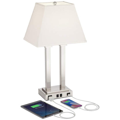 Lamps Plus Possini Euro Amity 26" High Desk Lamp with USB Port and Outlet