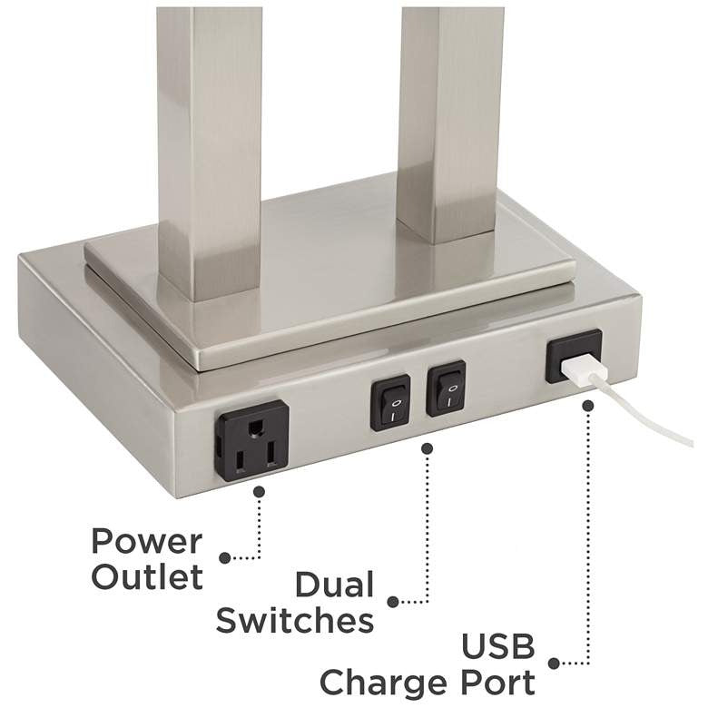 Lamps Plus Possini Euro Amity 26" High Desk Lamp with USB Port and Outlet