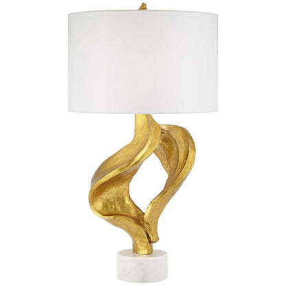 Lamps Plus Possini Euro Hera 31" Gold Leaf and Marble Modern Table Lamp