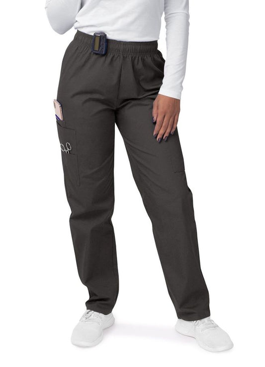 Adar Women's Comfort Elastic Drawstring Cargo Pants - Charcoal - Ceil Blue - White