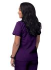 Adar Women’s Mock Wrap Top - Navy - Royal Blue - Purple