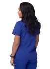 Adar Women’s Mock Wrap Top - Navy - Royal Blue - Purple