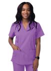 Adar Unisex V-Neck 3 Pocket Top - Navy - Lavender - Mandarin Orange