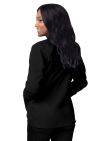 Adar Women's Warm-Up Jacket - Black - Burgundy - Caribbean Blue