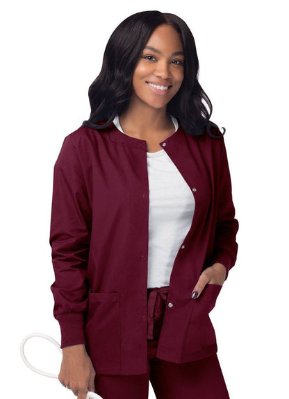 Adar Women's Warm-Up Jacket - Black - Burgundy - Caribbean Blue