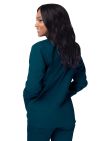 Adar Women's Warm-Up Jacket - Black - Burgundy - Caribbean Blue