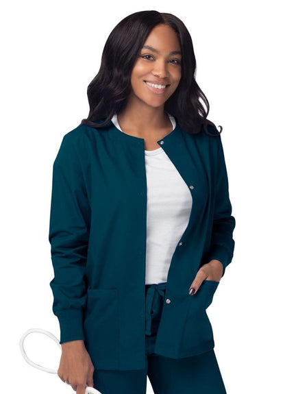 Adar Women's Warm-Up Jacket - Black - Burgundy - Caribbean Blue