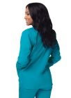 Adar Women's Warm-Up Jacket - Royal Blue - Turquoise - White