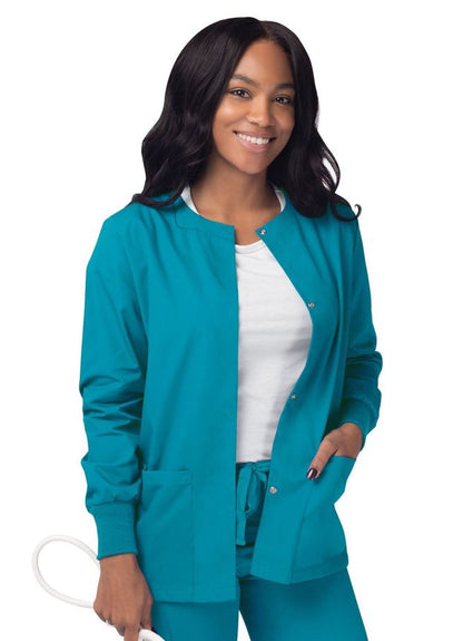 Adar Women's Warm-Up Jacket - Royal Blue - Turquoise - White