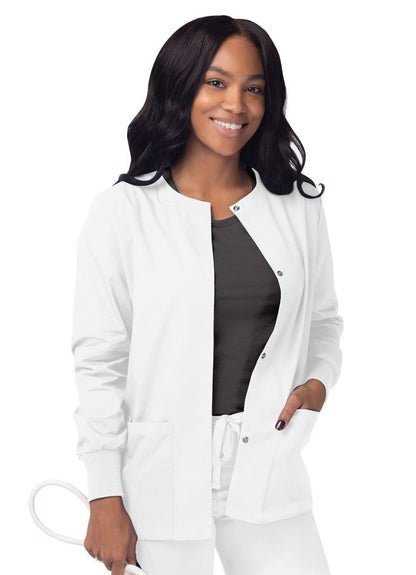 Adar Women's Warm-Up Jacket - Royal Blue - Turquoise - White