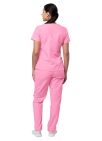 Adar Women's Mock Wrap Top/Cargo Pant Scrub Set - Purple -Royal Blue - Sherbet