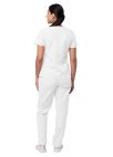 Adar Women's Mock Wrap Top/Cargo Pant Scrub Set - Charcoal - Turquoise - White