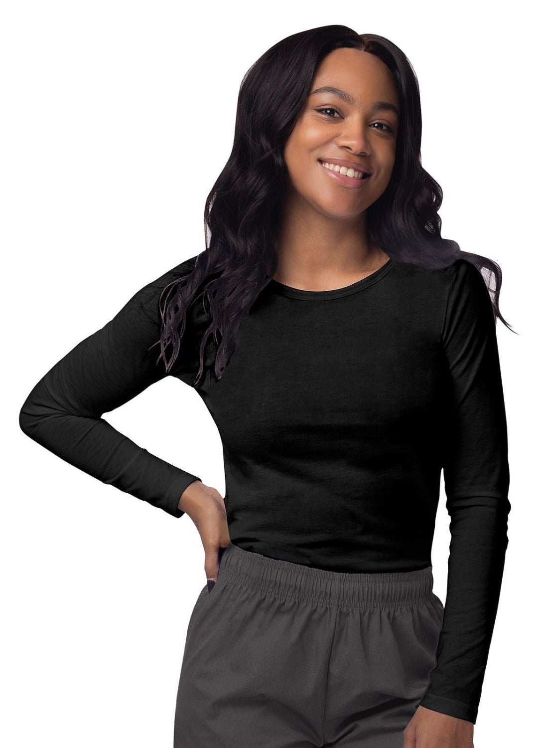 Adar Women's Long Sleeve Comfort Underscrub Tee 1