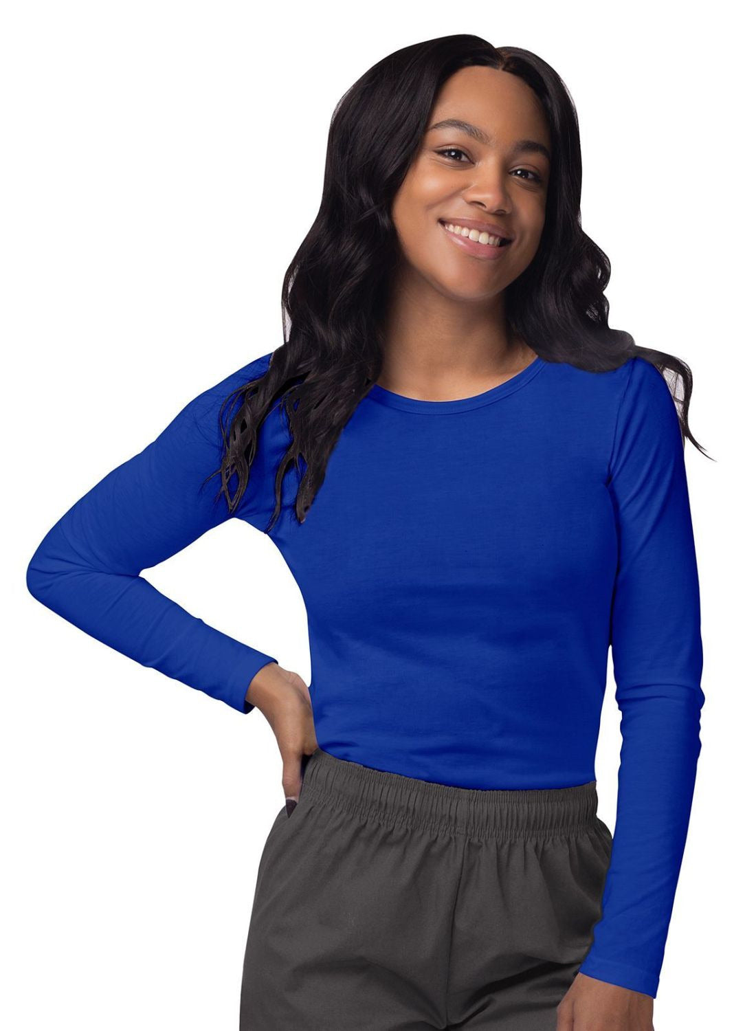 Adar Women's Long Sleeve Comfort Underscrub Tee 3