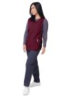 Adar Unisex Cobbler Apron Black - Burgundy - Caribbean Blue