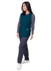 Adar Unisex Cobbler Apron Black - Burgundy - Caribbean Blue