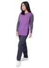 Adar Unisex Cobbler Apron - Navy - Lavender - Mandarin Orangey 1