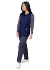 Adar Unisex Cobbler Apron - Navy - Lavender - Mandarin Orangey 1