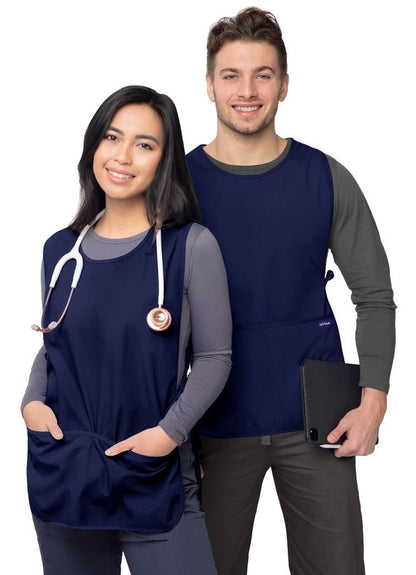 Adar Unisex Cobbler Apron - Navy - Lavender - Mandarin Orangey 1