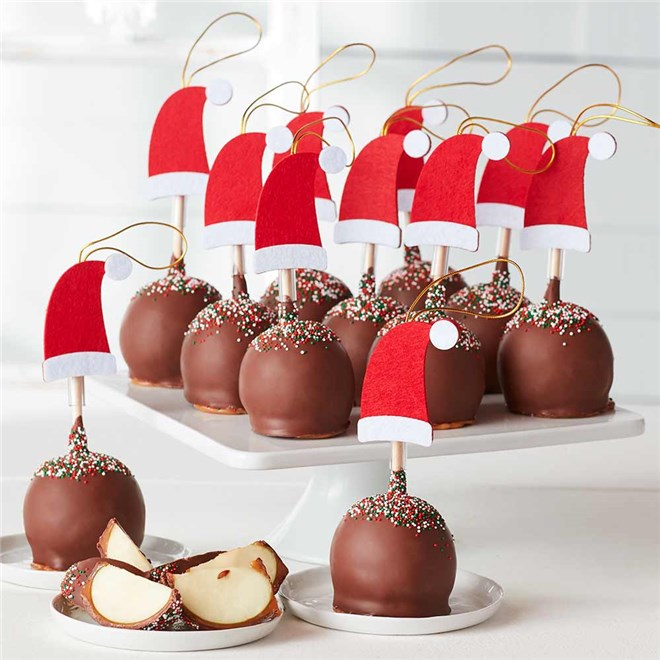 Mrs Prindables Santa Hat Caramel Apple Gift