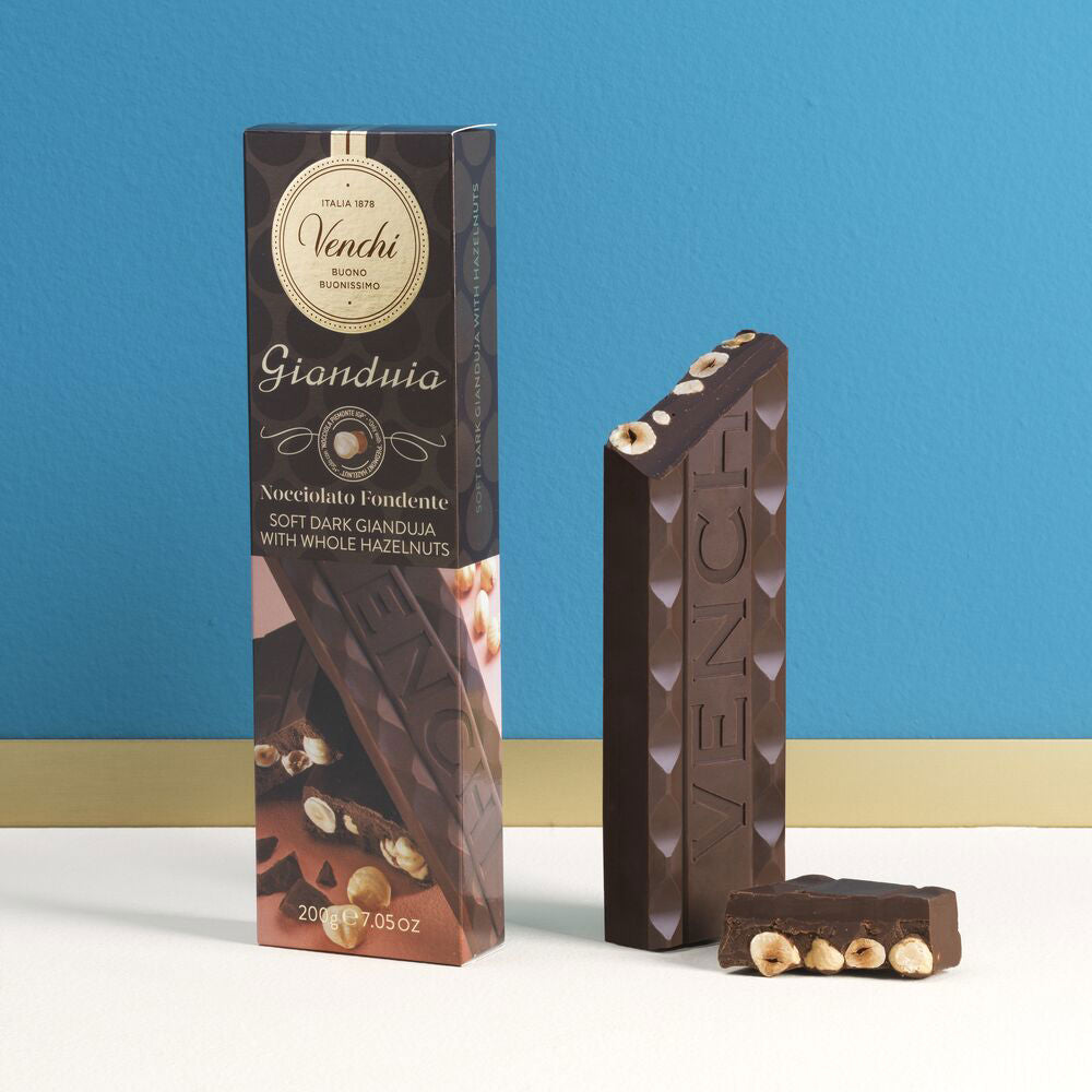Venchi Dark Chocolate Hazelnut Chunky Bar 7.05 oz