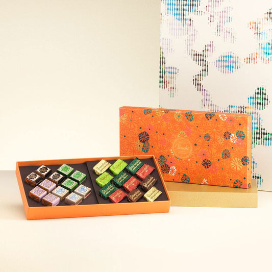 Venchi Orange Murrine Gift Box with Cremino and Gianduiotto 8.67 oz