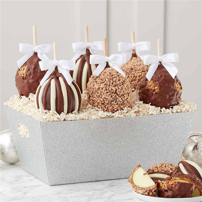 Mrs Prindables Sparkling Silver Caramel Apple Gift Tray