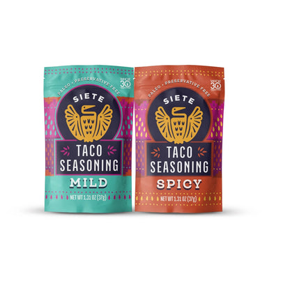 Siete Foods Taco Seasoning Mix Pack - 3 Mild + 3 Spicy