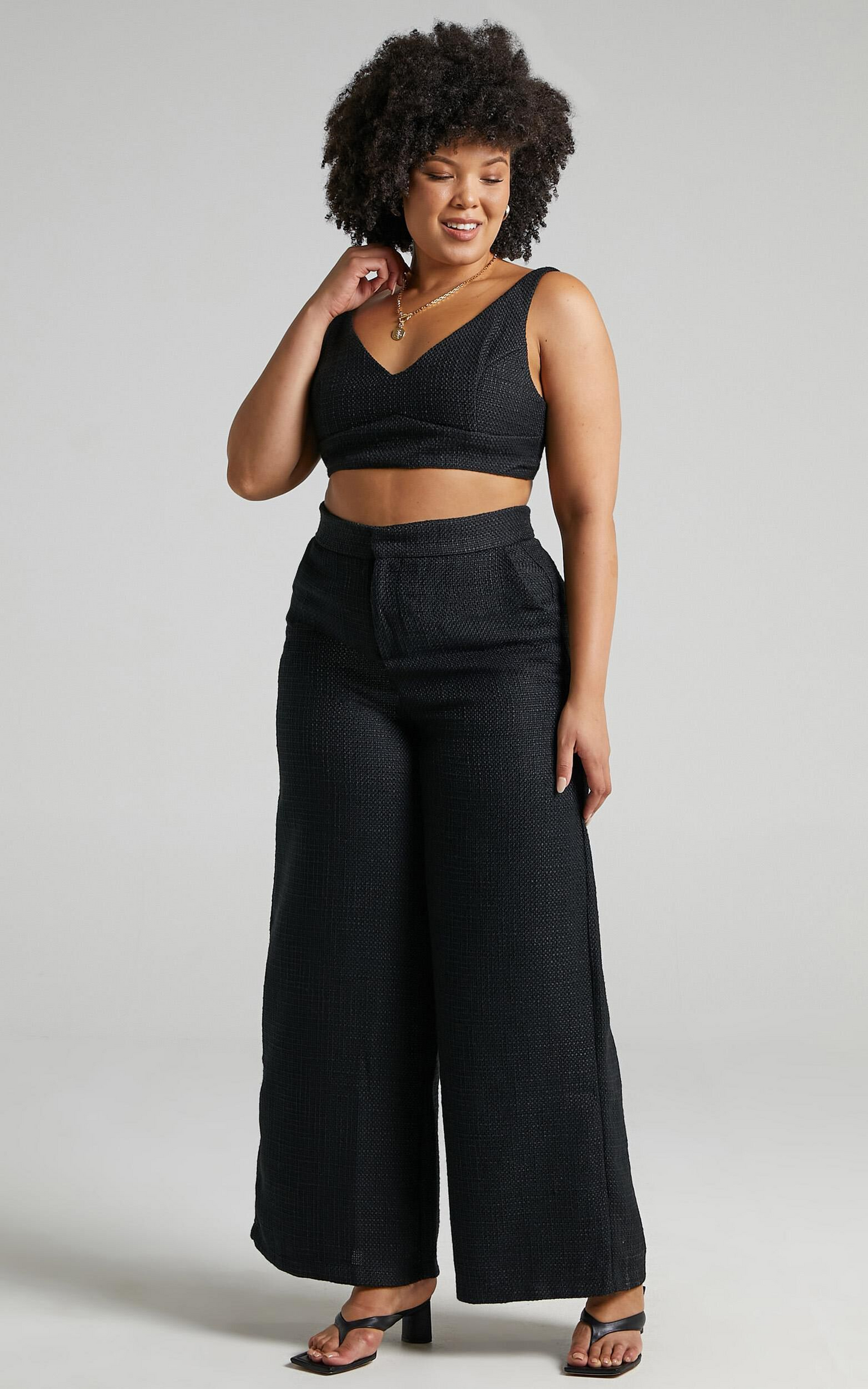 Showpo Adelaide Two Piece Set - Crop Top and Wide Leg Pants Set