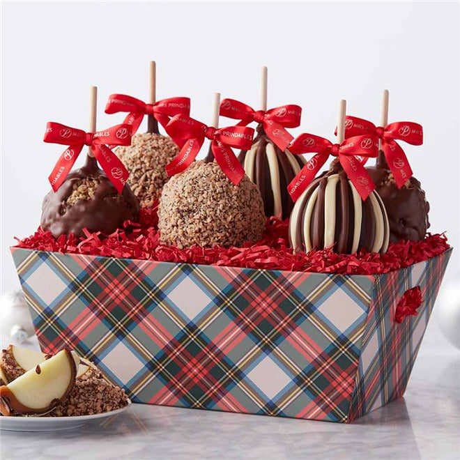 Mrs Prindables Tasteful Tartan Caramel Apple Gift Tray