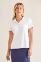 Tribal Women's Short-Sleeve Polo Top With Button Placket