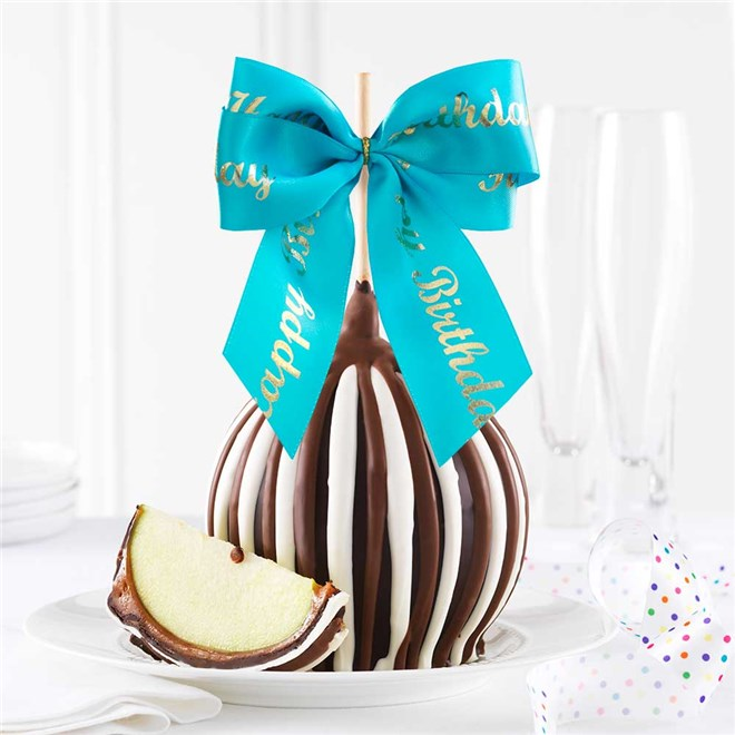 Mrs Prindables Happy Birthday Ribbon Jumbo Caramel Apple