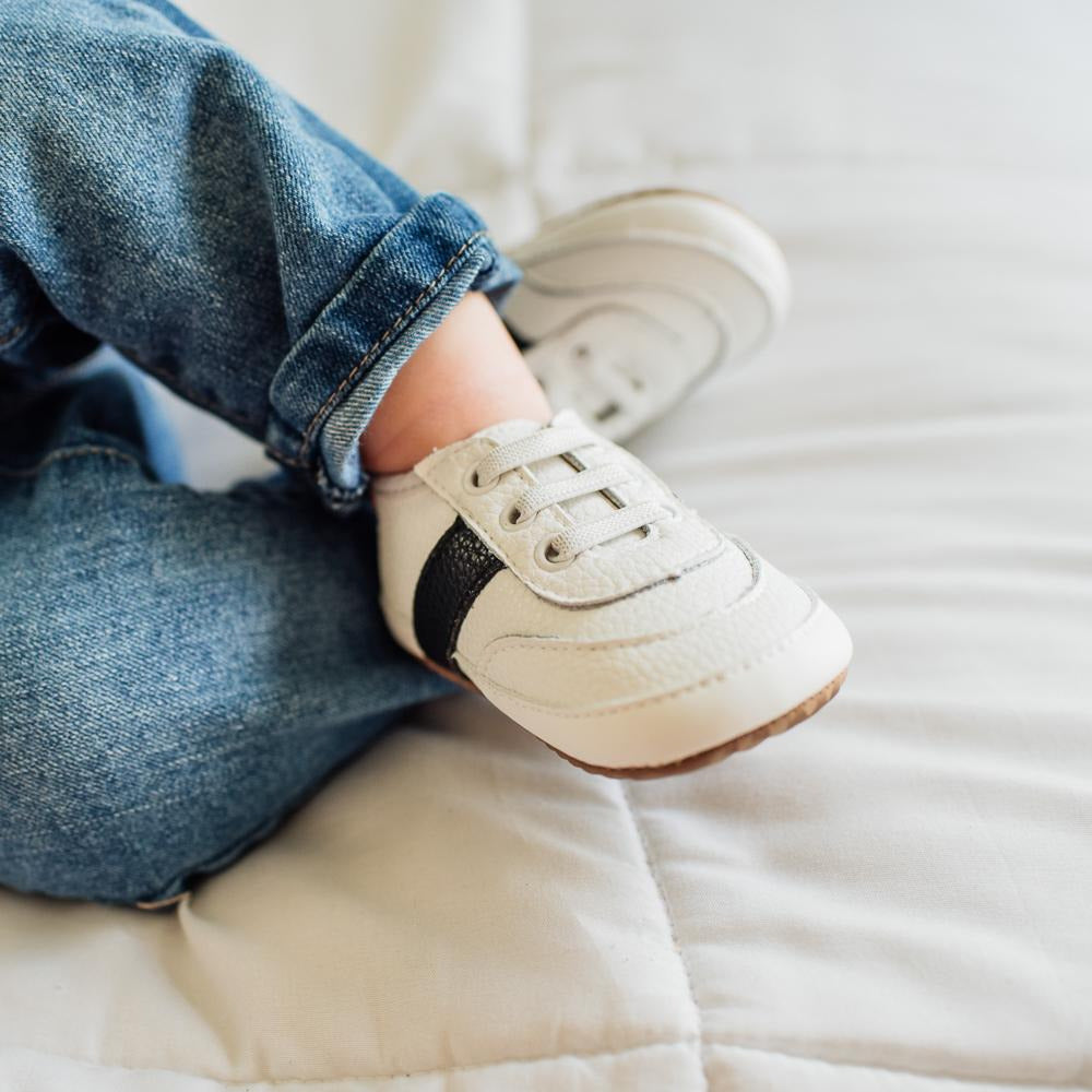 Little Love Bug Co. White and Black Love Bug Sneaker