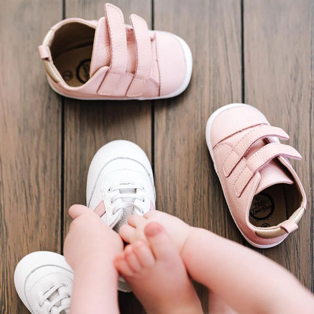 Little Love Bug Co. White and Pink Love Bug Sneaker