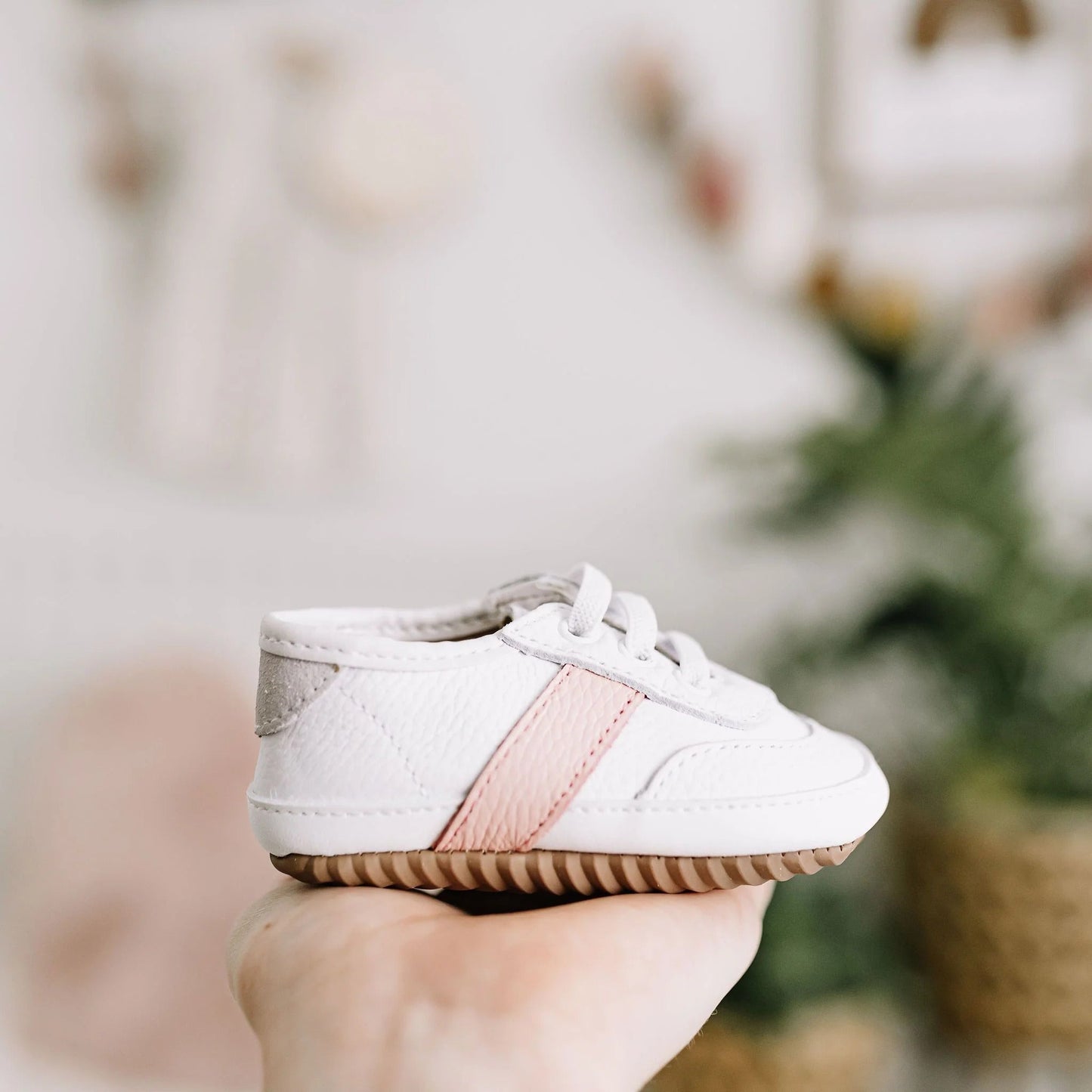 Little Love Bug Co. White and Pink Love Bug Sneaker