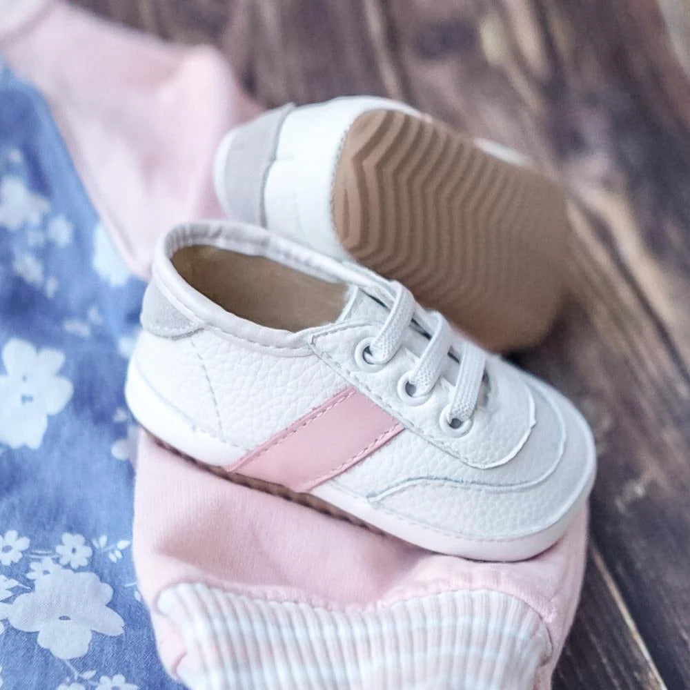 Little Love Bug Co. White and Pink Love Bug Sneaker