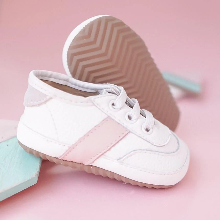 Little Love Bug Co. White and Pink Love Bug Sneaker