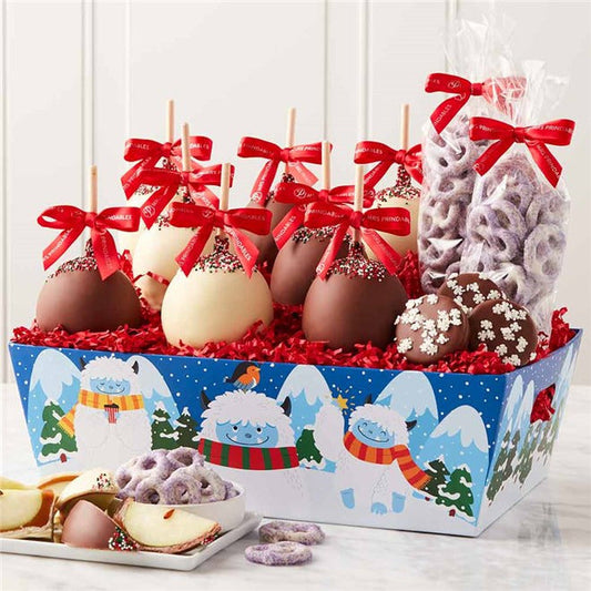 Mrs Prindables Yeti for Christmas Caramel Apple & Confection Gift Tray