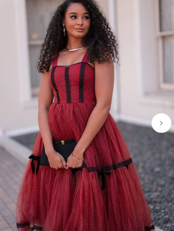 JessaKae Audrey Dress - Glittering Garnet